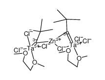 [[Cl2(1,2-dimethoxyethane)Ta(μ-CCMe3)]2Zn(μ-Cl)2] Structure
