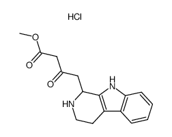 hydrochloride salt of the methyl ester of γ-(1,2,3,4-tetrahydro-β-carbolinyl-(1))acetoacetic acid结构式