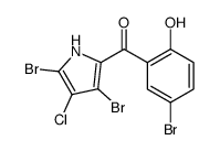 (4-Chloro-3,5-dibromo-1H-pyrrole-2-yl)(2-hydroxy-5-bromophenyl) ketone Structure