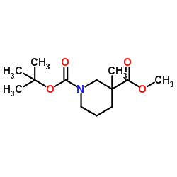 1-Boc-3-甲基哌啶-3-甲酸甲酯结构式