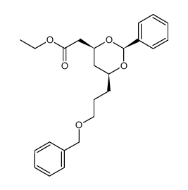 ethyl 2-{(2S,4S,6S)-6-[3-(benzyloxy)propyl]-2-phenyl-1,3-dioxan-4-yl}acetate结构式