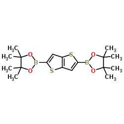 2,5-双(4,4,5,5-四甲基-1,3,2-二噁硼烷-2-基)噻吩并[3,2-b]噻吩结构式