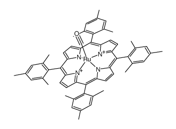 羰基[5,10,15,20-四(2,4,6-三甲基苯基)-21H,23H-卟啉]钌(II)结构式