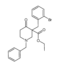 ethyl N-benzyl-3-(2-bromobenzyl)-4-oxopiperidine-3-carboxylate结构式