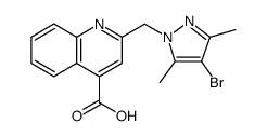 4-Quinolinecarboxylic acid, 2-[(4-bromo-3,5-dimethyl-1H-pyrazol-1-yl)methyl]- Structure