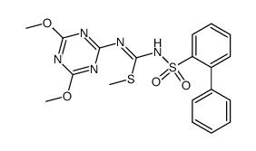 1-(2-biphenylylsulfonyl) 3-(4,6-dimethoxy-1,3,5-triazin-2-yl) 2-methylisothiourea结构式