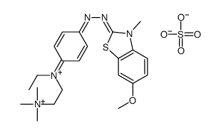 2-[[4-[ethyl[2-(trimethylammonio)ethyl]amino]phenyl]azo]-6-methoxy-3-methylbenzothiazolium sulphate structure