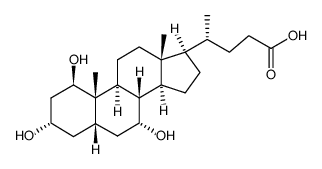 1β,3α,7α-trihydroxy-5β-cholan-24-oic acid结构式