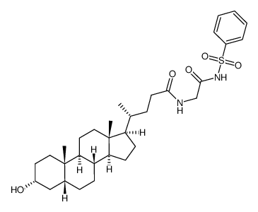(R)-4-((3R,5R,8R,9S,10S,13R,14S,17R)-3-hydroxy-10,13-dimethyl-hexadecahydro-cyclopenta[a]phenanthren-17-yl)-pentanoic acid [2-(benzenesulfonylamino)-2-oxo-ethyl]-amide Structure