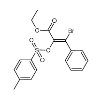 (E)-ethyl-3-bromo-3-phenyl-2-tosyloxyacrylate结构式