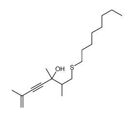 2,3,6-trimethyl-1-octylsulfanylhept-6-en-4-yn-3-ol结构式
