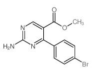 2-氨基-4-(4-溴苯基)嘧啶-5-羧酸甲酯结构式