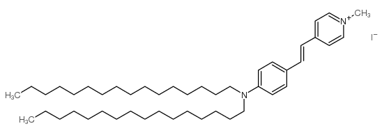 4-[2-[4-(双十六烷基氨基)苯基]乙烯基]-1-甲基吡啶碘化物结构式