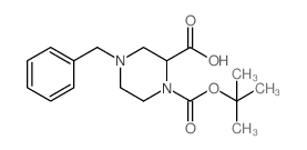 4-苄基-1-(叔丁氧基羰基)哌嗪-2-羧酸结构式