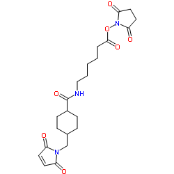 6-[[4-(N-马来酰亚胺甲基)环己基]甲酰胺基]己酸琥珀酰亚胺酯结构式