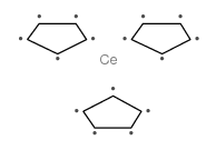 三(环戊二烯基)铈(III)结构式