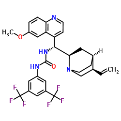 N-[3,5-双(三氟甲基)苯基]-N'-[(9R)-6'-甲氧基奎宁-9-基]脲结构式