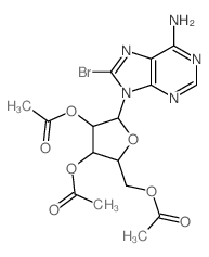 Adenine, 9-b-D-arabinofuranosyl-8-bromo-,2',3',5'-triacetate (8CI) structure