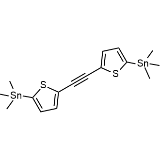 1,2-双(5-(三甲基锡基)噻吩-2-基)乙炔结构式