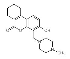 3-hydroxy-4-[(4-methylpiperazin-1-yl)methyl]-7,8,9,10-tetrahydrobenzo[c]chromen-6-one结构式