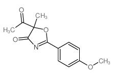5-acetyl-2-(4-methoxyphenyl)-5-methyl-1,3-oxazol-4-one结构式