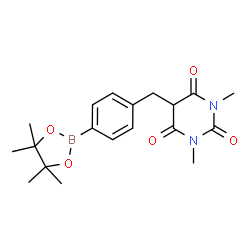 1,3-Dimethyl-5-[4-(4,4,5,5-tetramethyl-1,3,2-dioxaborolan-2-yl)benzyl]barbituric acid Structure