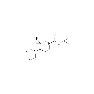 3',3'-二氟-[1,4'-联哌啶]-1'-羧酸叔丁酯结构式