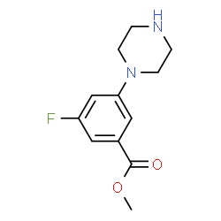 3-FLUORO-5-PIPERAZIN-1-YL-BENZOIC ACID METHYL ESTER structure