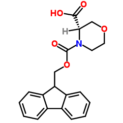 (S)-4-(((9H-芴-9-基)甲氧基)羰基)吗啉-3-羧酸结构式