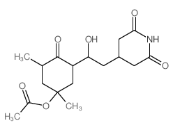 2,6-Piperidinedione,4-[(2R)-2-[(1S,3S,5R)-5-(acetyloxy)-3,5-dimethyl-2-oxocyclohexyl]-2-hydroxyethyl]-结构式