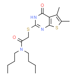 N,N-dibutyl-2-((5,6-dimethyl-4-oxo-3,4-dihydrothieno[2,3-d]pyrimidin-2-yl)thio)acetamide picture
