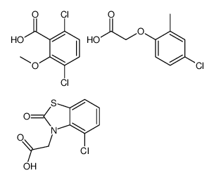 2-(4-chloro-2-methylphenoxy)acetic acid,2-(4-chloro-2-oxo-1,3-benzothiazol-3-yl)acetic acid,3,6-dichloro-2-methoxybenzoic acid Structure
