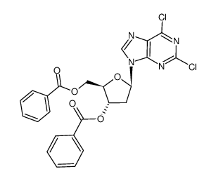 9-(3,5-di-O-benzoyl-2-deoxy-β-D-erythro-pentofuranosyl)-2,6-dichloropurine Structure