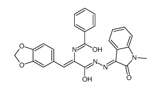 N-[1-(1,3-benzodioxol-5-yl)-3-[2-(1-methyl-2-oxoindol-3-ylidene)hydrazinyl]-3-oxoprop-1-en-2-yl]benzamide Structure