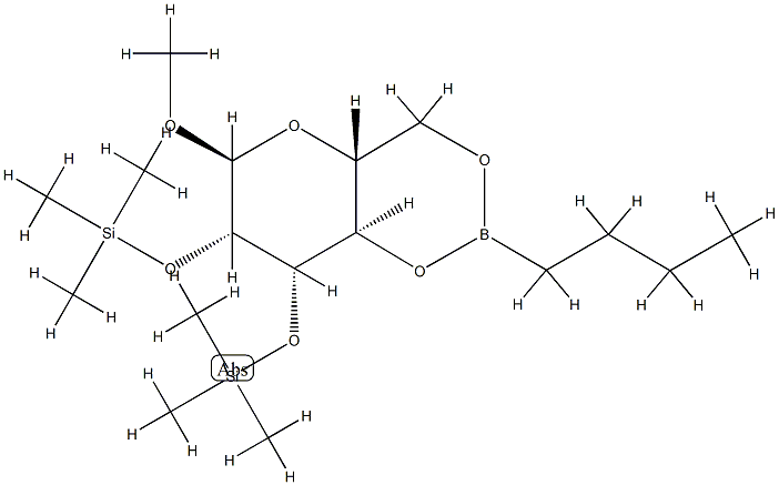 alpha-D-Mannopyranoside, methyl 2,3-bis-O-(trimethylsilyl)-, cyclic bu tylboronate结构式