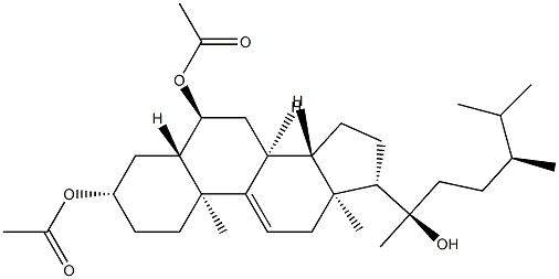 (20R)-5α-Ergost-9(11)-ene-3β,6α,20-triol 3,6-diacetate Structure