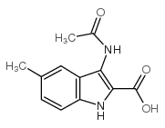 3-乙酰氨基-5-甲基-1H-吲哚-2-羧酸结构式