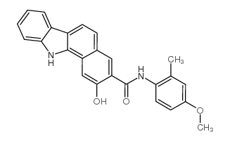 2-羟基-N-(4-甲氧基-2-甲基苯基)-11H-苯并[a]咔唑-3-甲酰胺结构式
