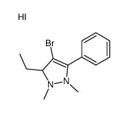 4-bromo-3-ethyl-1,2-dimethyl-5-phenyl-1,3-dihydropyrazol-1-ium,iodide结构式