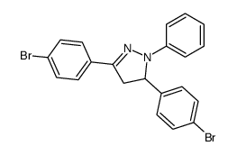 3,5-bis(4-bromophenyl)-2-phenyl-3,4-dihydropyrazole结构式