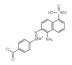 1-Naphthalenesulfonic acid, 5-amino-6-[ (4-nitrophenyl)azo]-, monosodium salt Structure