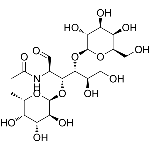 N-[(2R,3R,4R,5R)-5,6-dihydroxy-1-oxo-4-[(2S,3R,4S,5R,6R)-3,4,5-trihydroxy-6-(hydroxymethyl)oxan-2-yl]oxy-3-[(2S,3S,4R,5S,6S)-3,4,5-trihydroxy-6-methyloxan-2-yl]oxyhexan-2-yl]acetamide Structure