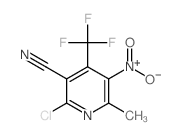 2-chloro-6-methyl-5-nitro-4-(trifluoromethyl)pyridine-3-carbonitrile结构式