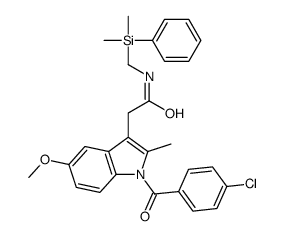 1-(4-氯苯甲酰基)-N-[(二甲基苯基甲硅烷基)甲基]-5-甲氧基-2-甲基-1H-吲哚-3-乙酰胺结构式