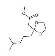methyl 2-[2-(4-methylpent-3-enyl)-1,3-dioxolan-2-yl]acetate结构式