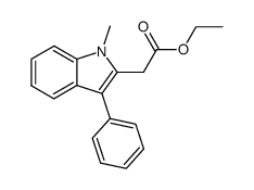 (1-methyl-3-phenyl-indol-2-yl)-acetic acid ethyl ester Structure