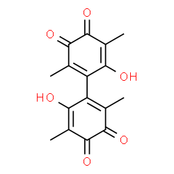 4,4'-Dihydroxy-2,2',5,5'-tetramethyl-1,1'-bi[1,4-cyclohexadiene]-3,3',6,6'-tetrone structure