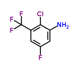 2-Chloro-5-fluoro-3-(trifluoromethyl)aniline结构式