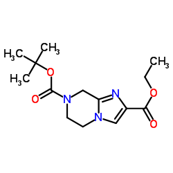 7-Boc-5,6,7,8-四氢咪唑并[1,2-a]吡嗪-2-羧酸乙酯结构式