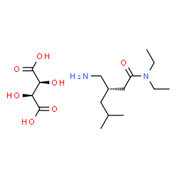 (S)-3-aminomethyl-N,N-diethyl-5-methylhexanamide D-(-)-tartrate Structure